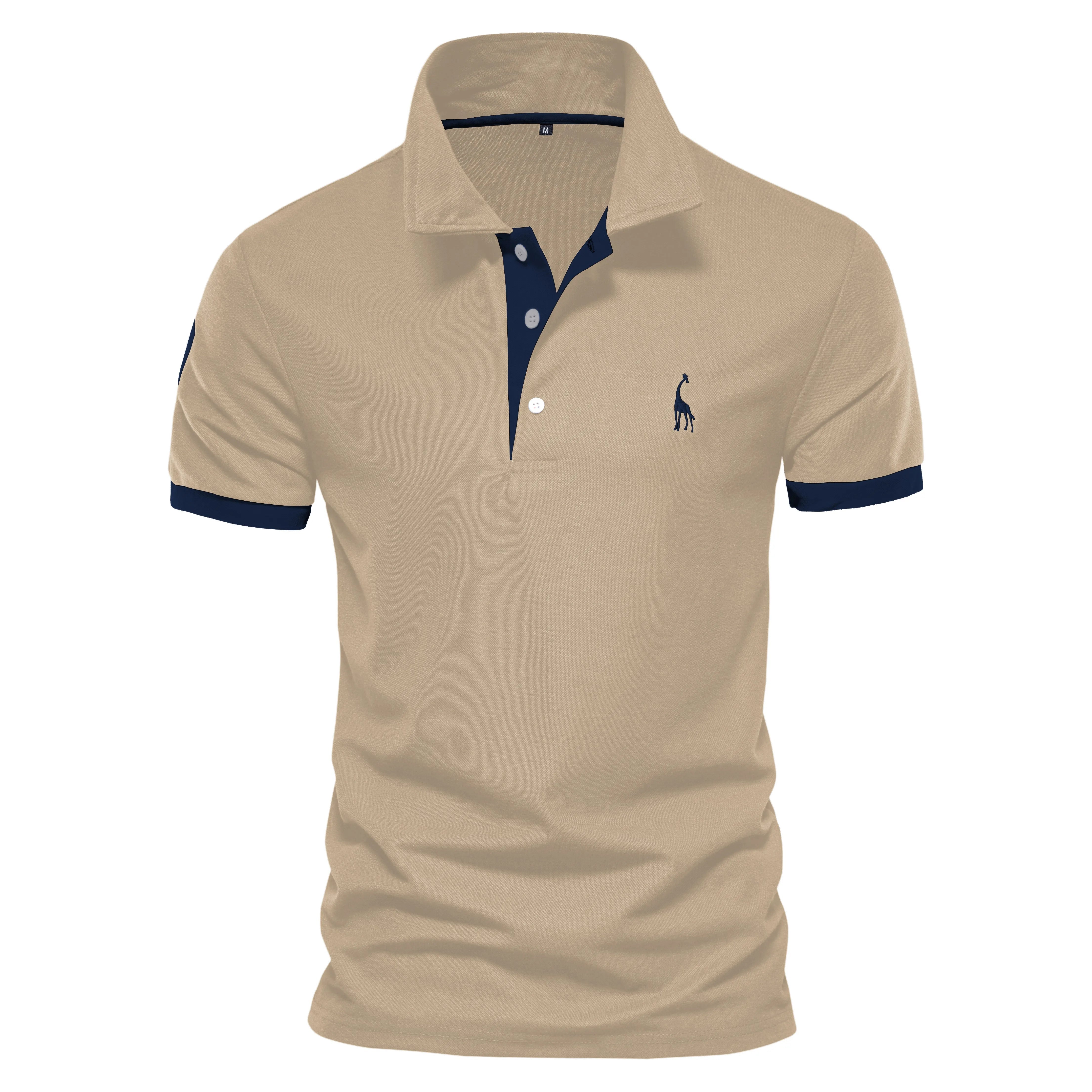 Dropshipping Polo Giraffe Shirt Men Quality Embroidery Summer Short Sleeve Polo Casual Business Social Mens Polos BR Size Quick Pick Grocers