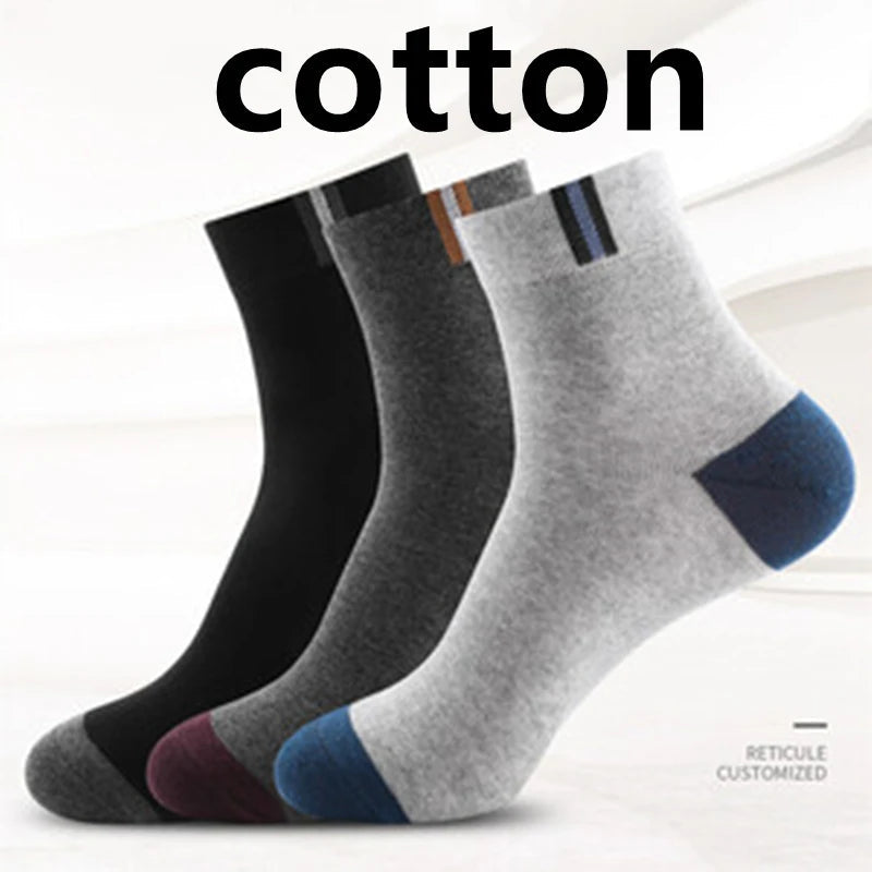 10/5/3MEN'S Mid-calf Socks Cotton Socks for All Seasons, Solid Colour and Versatile Econic Blanks