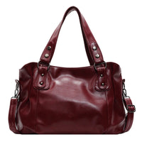 Retro Brand Roomy Shoulder Bag Female Luxury Solid Color Classic Crossbody Bag Large Capacity Style Soft PU Leather Tote Bag Quick Pick Grocers