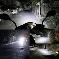 2PCS 6 LED Motorcycle Headlight Waterproof Scooters Spotlight Car Auxiliary Lamp Fog Bulb Work Lights white Universal 12v