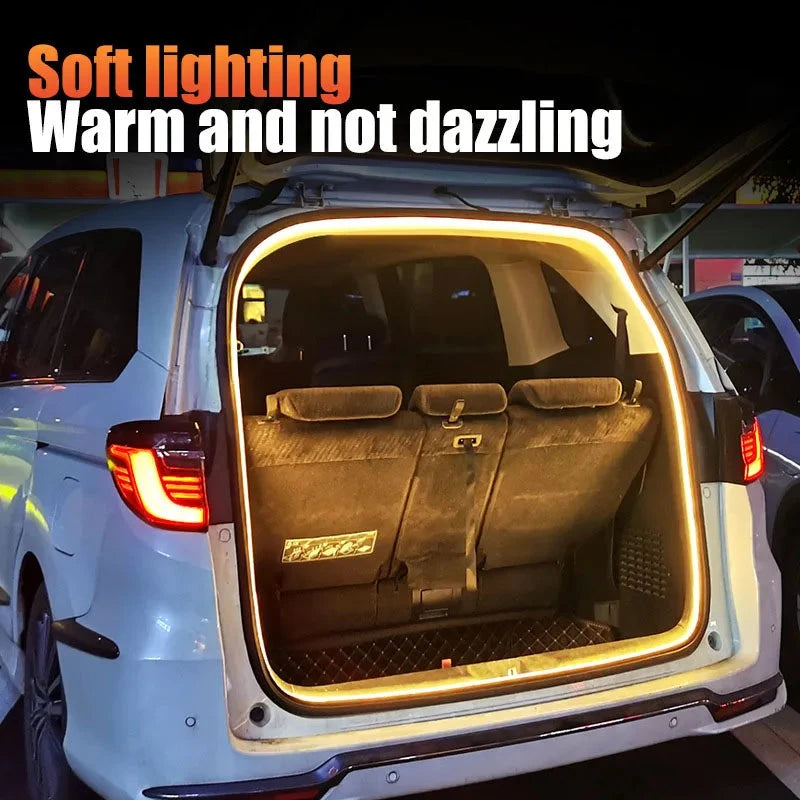 LED Car Trunk Light Strip – Automatic Sensor Ambient Light Bar, Waterproof Hidden Installation, Auto Interior Decor Accessory Econic Blanks