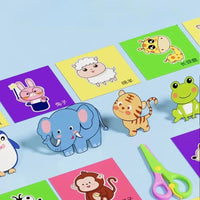 48Pcs Handmade Paper Cut Book Kids Craft Toys DIY Cartoon Scrapbooking Paper Art Toys Kids Learning Toys for Children Gifts Econic Blanks