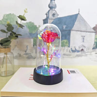 Artificial Rose Flowers Valentines Day Gift for Girlfriend Eternal Rose LED Light Foil Flower Wedding Decor Christmas Gifts Purest Peak Salt