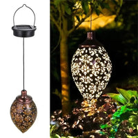 Outdoor Water Drop Shaped Solar Projection Light Waterproof Hollowed-out for Garden Patio Stair Fence Street Landscape Balcony Quick Pick Grocers