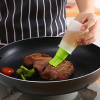 LeMeenQ Silicone Oil Cruet Oil Brush With Bottle Brush, Portable Oil Brushes Liquid Oil Pastry Kitchen Baking Tool, for BBQ Quick Pick Grocers