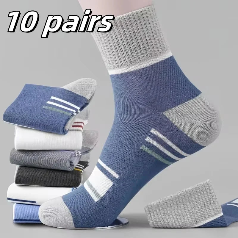 10/5/3MEN'S Mid-calf Socks Cotton Socks for All Seasons, Solid Colour and Versatile Econic Blanks