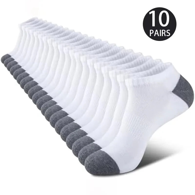 10 Pairs Of Comfortable Breathable Socks Sweat Absorbing Odor Proof Low Cut Solid Color Socks Suitable For Outdoor Activities Econic Blanks