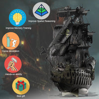Piececool 3D Metal Puzzle The Flying Dutchman Model Building Blocks Pirate Ship Jigsaw for Teens Brain Teaser DIY Toys Purest Peak