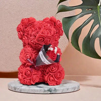 Foam rose teddy bear carry bouquet. Ideal for weddings, Mother's Day, thank you to nurses/teachers or other celebrations! Quick Pick Grocers