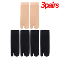 Two Toed Crystal Silk Socks Clear White Black Breathable Cool Stockings Unisex Japanese Men Women Summer Ultra-Thin Tabi Socks Quick Pick Grocers