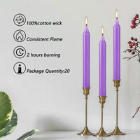 20 Pieces of Purple 4Inch Waxs, Drip-Free, Smoke-Free, Fragrance-Free, Home Dinner Candles, Hand-Pulled, High-Quality, Suitable for Church, Family, Wedding, Party, Seasonal Celebrations, Emergency Situations and Home Decorati Econic Blanks