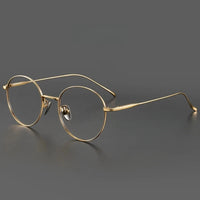 FIRADA Vintage Comfortable Eyeglasses Fashion Round Pure Titanium Eyewear Luxury Prescription Glasses Frame For Men Women ST1644 Econic Blanks