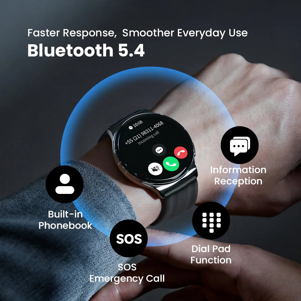 HAYLOU Solar Lite 2 Smartwatch 1.43'' AMOLED Display 24h Health Monitoring 150+ Sports Modes Voice Calling Smart Watch 1ATM Quick Pick Grocers