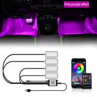 LED Car Interior Ambient Lights Foot Strip Lighting Kit Accessories Backlight Remote App Music Control Auto RGB Decorative Lamp Econic Blanks