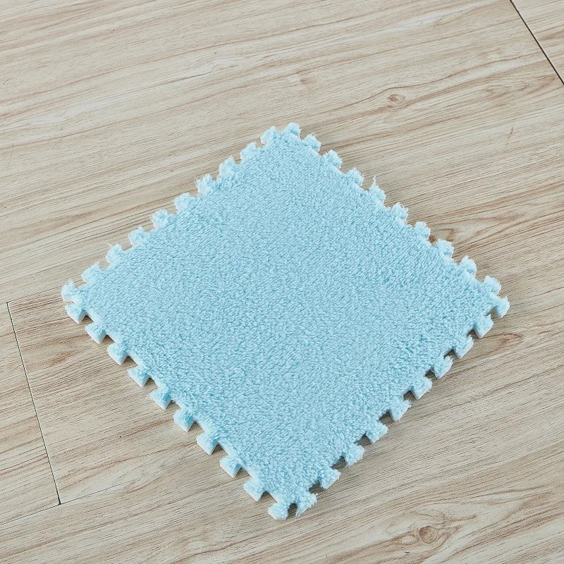10Pcs 30*30CM Creative Plush Puzzle Foam Floor Mat Puzzle Carpet Warm Playmat Interlocking Exercise Tiles Fluffy Area Rugs Quick Pick Grocers