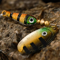 Rotating Metal Spinner Fishing Lures 9.1g 7cm Rotating Sequin Artificial Hard Baits Crap Bass Pike Treble Hook Fishing Tackle Econic Blanks