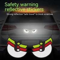2pcs Car Demon Eye Reflective Stickers Motorcycle Improve Vehicle Visibility At Night And Driving Safety