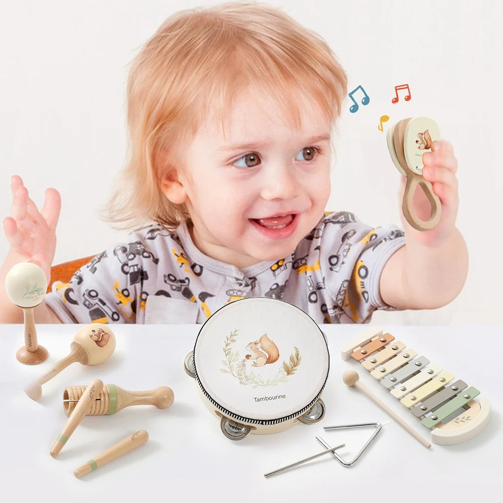 Musical Instruments Montessori Music Baby 0 12 Months Toys Drum Xylophone Kids Early Educational Wooden Instruments Baby Toys Purest Peak