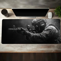Large Mouse Pad Tactical Soldier Design Non-Slip XXL desk pad gaming accessories Stitched Edges for Home and game for fps gamer Econic Blanks