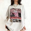 Vintage Courage The Cowardly Dog Cartoon Print Short Sleeve T-Shirt Retro Unisex Graphic Tee 90s Nostalgia Summer Streetwear Tee Quick Pick Grocers