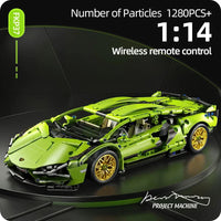 Technical Racing Sport Car 1280PCS Model Building Blocks City Mechanical Speed Vehicle Supercar Brick Puzzle Toys Kid Adult Gift Purest Peak Salt