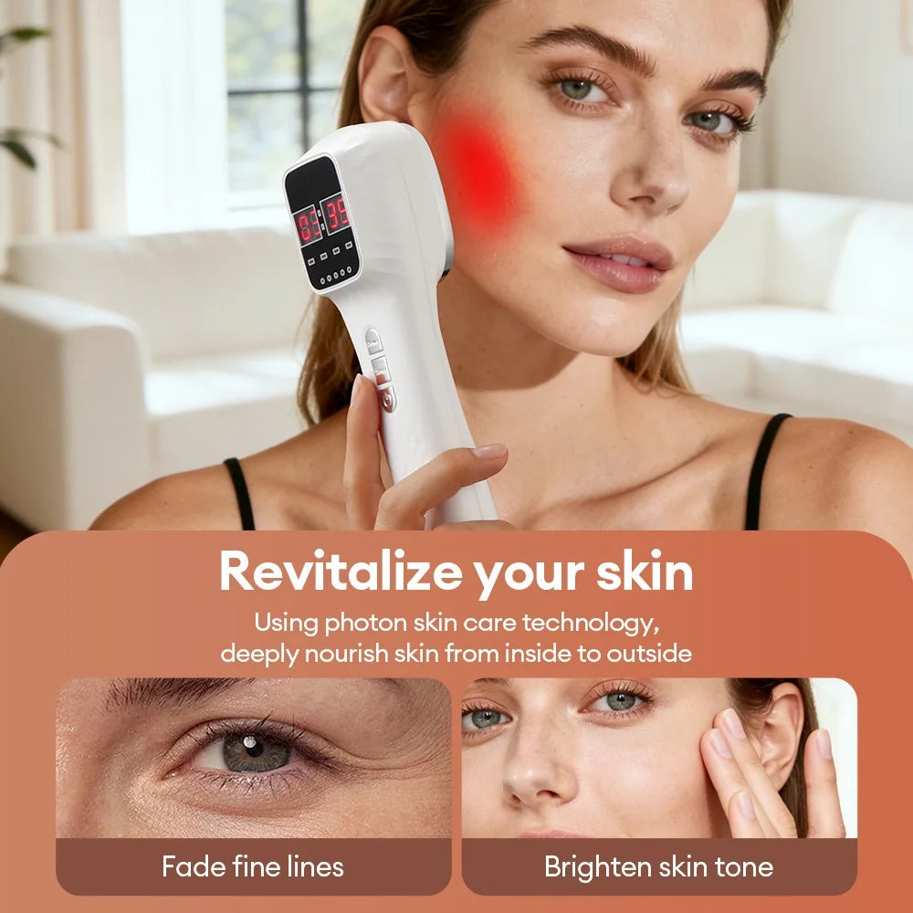 650nm+808nm Infrared Handheld Face Body Red Light Beauty Device Skin Rejuvenation Muscle Joint Body Fatigue Relief Health Care Quick Pick Grocers