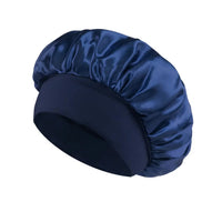 Women Satin Bonnet Hair Bonnet for Sleeping Hair Care Silk Bonnets Solid Wide-brimmed Sleeping Hat with Elastic Soft Band Econic Blanks