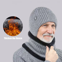 Outdoor Men Winter Knitted Hat Plush Warmth Peaked Cap Earmuff Casual Fashion Faux Fur Lined Bomber Hats Cycling Ear Protection Purest Peak