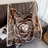 90*90Cm Square Scarf Twill Silk Feeling Women Head Shawls and Wraps Luxury Hair Tree Print Neck Scarves Hijab Bandana Pashmina Econic Blanks