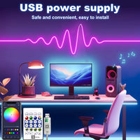 5V RGB Neon Strip Light 1M 2M 3M 5M USB Waterproof Flexible Ribbon Tape Neon Lights With Bluetooth Remote Control For Home Decor Econic Blanks
