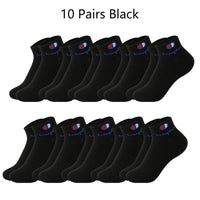 5/10/20 Pairs Men Ankle Socks Cotton Brand Classic Fashion Black White Socks Breathable Mesh Athletic Sports Socks for Summer Quick Pick Grocers