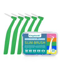 Kingubznis 20pcs  Interdental Brush For Dental Orthodontics Clean Between Teeth Cleaning Tools Soft Mini Brush With Dust Cover Econic Blanks