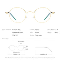 FONEX Screwless Eyeglasses Frame Men Women Round Morten Denmark Korean Glasses Frame Titanium Alloy Eyewear 98607 Econic Blanks