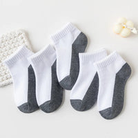 5 Pairs/Lot 2023 New Summer Children Socks Cotton Kids Fashion Black White Gray For 1-12 Years Teen Student Baby Girl Boy Socks Quick Pick Grocers