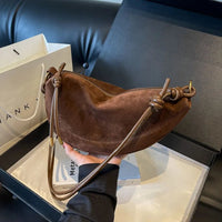 Faux Suede Super Popular Niche Suede Shoulder Bag for Women 2025 Hot Sale Single Crossbody Bags Underarm Dumpling Sweet Bags Quick Pick Grocers
