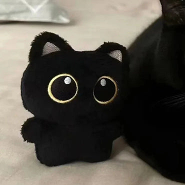 10cm Cute Black Cat plush toy Doll Small Pendant Cuddly Pillow Cushion Ins Black Cat Plush Toy Doll for Boy Girl Brithday Gifts Econic Blanks