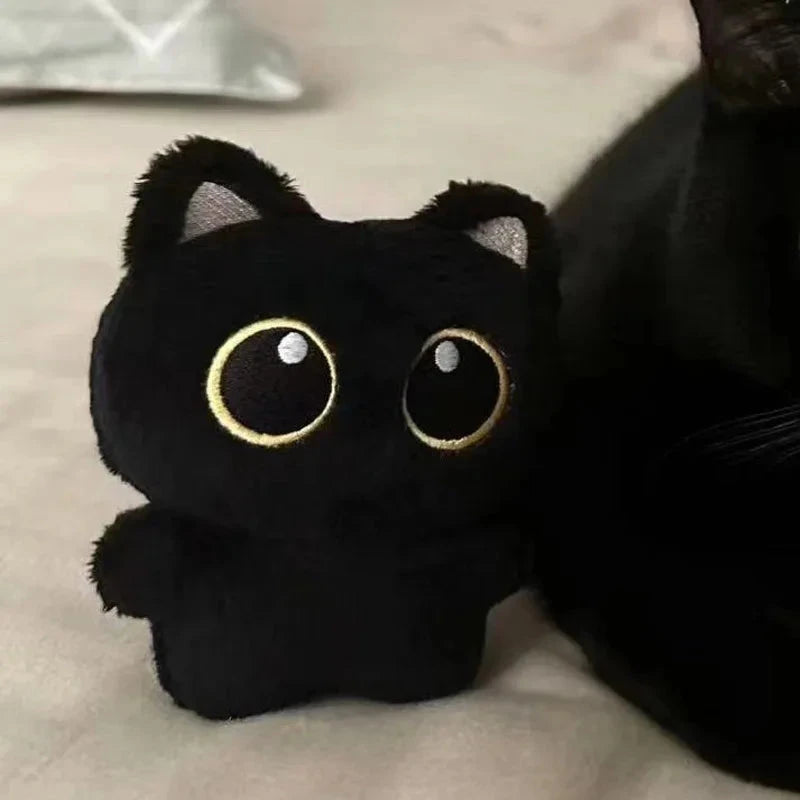 10cm Cute Black Cat plush toy Doll Small Pendant Cuddly Pillow Cushion Ins Black Cat Plush Toy Doll for Boy Girl Brithday Gifts Econic Blanks
