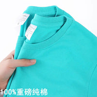 100% Cotton T-shirt Men Women Solid Color O Neck Short-sleeved Tops Summer Korean Loose Half-sleeve T Shirt Unisex M-4XL Quick Pick Grocers