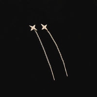 Simple Geometric Square Drop Earring For Women Korean Fashion Gold-color Line Long Tassel Dangle Earrings Party Jewelry Gift Econic Blanks