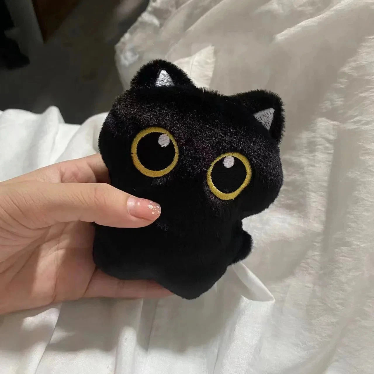 10cm Cute Black Cat plush toy Doll Small Pendant Cuddly Pillow Cushion Ins Black Cat Plush Toy Doll for Boy Girl Brithday Gifts Econic Blanks