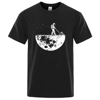Men T-shirt High Quality Funny Cotton Blend Lunar Cleaner Printing Casual Cool Loose O-neck Male  for MenT-shirt Hip Hop Tees Quick Pick Grocers