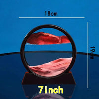 3D Moving Sand Art Picture Round Glass Deep Sea Sandscape Hourglass Quicksand Craft Flowing Sand Painting Office Home Decor Gift Econic Blanks