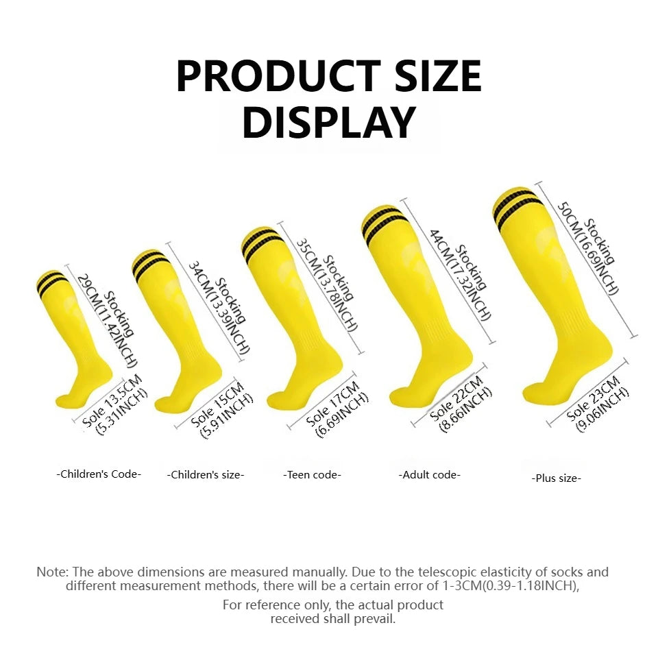 Loogdeel Football Socks Long Tube Knee Cotton Adults Children Legging Stockings Non-slip Soccer Baseball Running Sports Socks Quick Pick Grocers