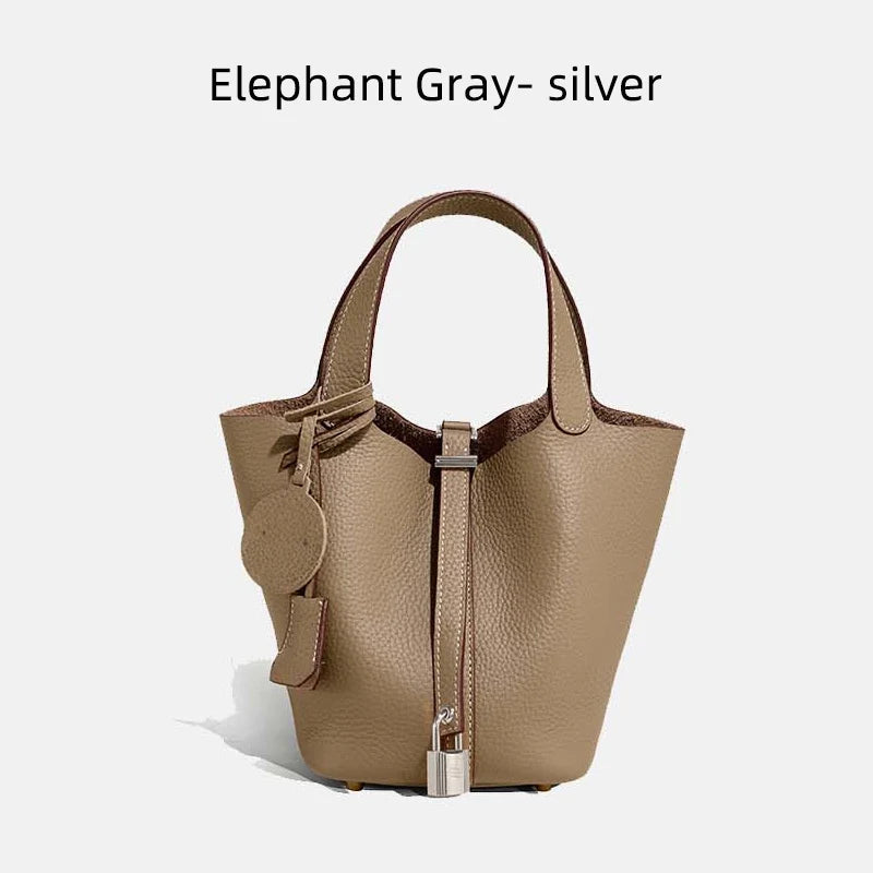MENDY Women Bags Handbags Bucket Bag Real Leathe Fashion Tote Bag Genuine Leather Luxury Desginer Big Size Large Lady Hand Bags Quick Pick Grocers