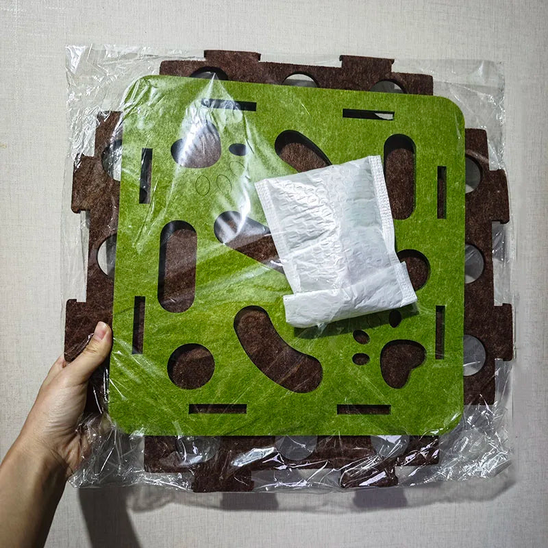 Pet Cat Puzzle Maze Holes Toys Felt Box With Bell Ball Kitten Playing Toys Interactive Funny Combination Set Cat Supplies Econic Blanks