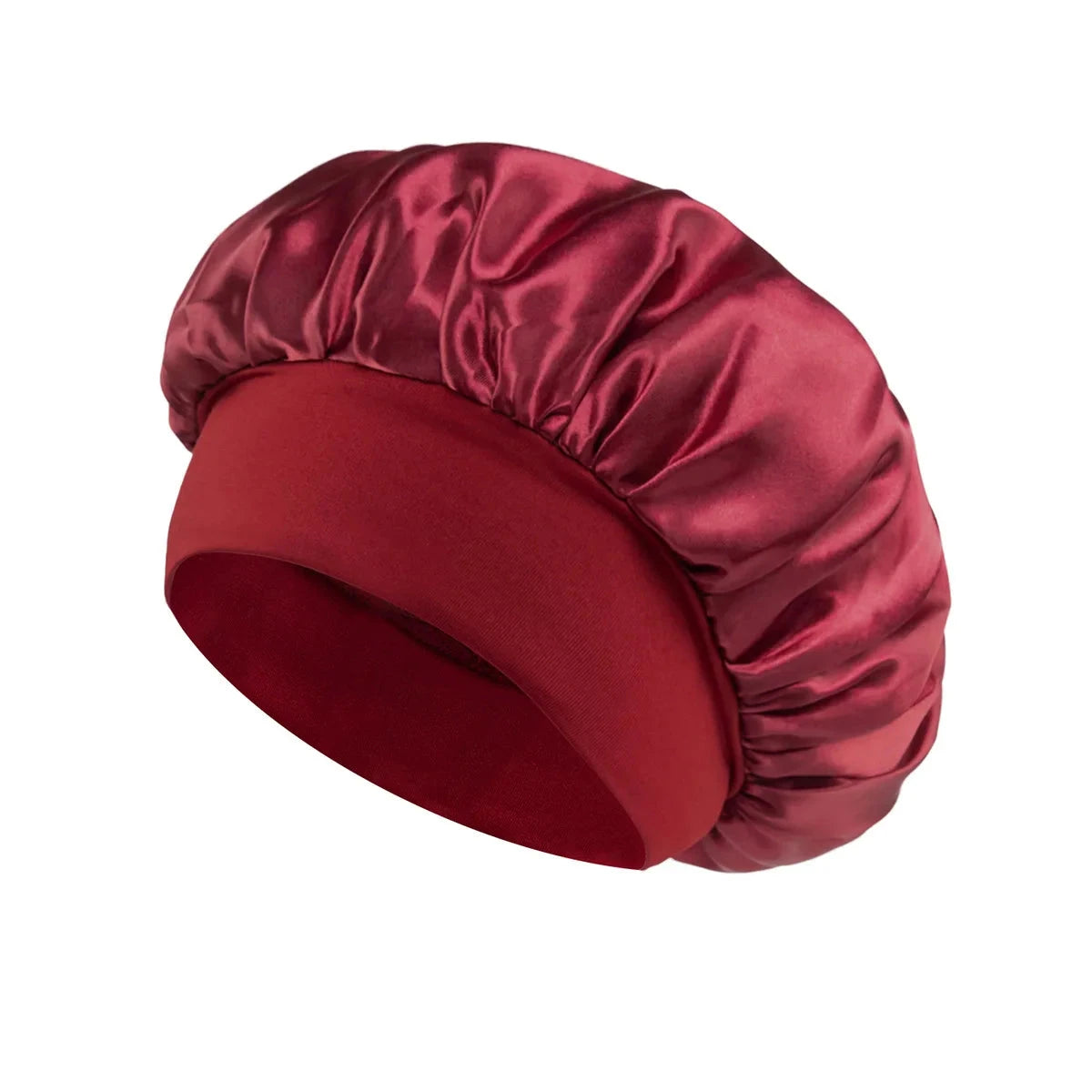 1PC Women's Satin Solid Bonnets Wide-brimmed Night Sleeping Bathing Hat Unisex Head Wrap Elastic Band Cap Hair Care Bonnet. Econic Blanks