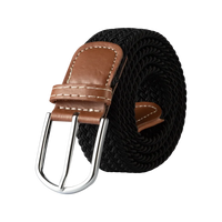 107/120/130CM Fashion Female Elastic Casual Stretch Woven Belt Unisex Canvas Elastic Belts for Women Jeans Pin Buckle Men Belt Quick Pick Grocers