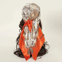 Satin Square Scarf Women Muslim Hijab Elegant 2025 Print Silk Neckerchief Shawl Wraps Headband Handle Hair Accessories Bandana Econic Blanks