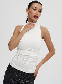 Sexy Backless Pure Color Summer New Women's Tank Top T-shirt Sleeveless Polyester Fiber Cross-Border Clothing Quick Pick Grocers