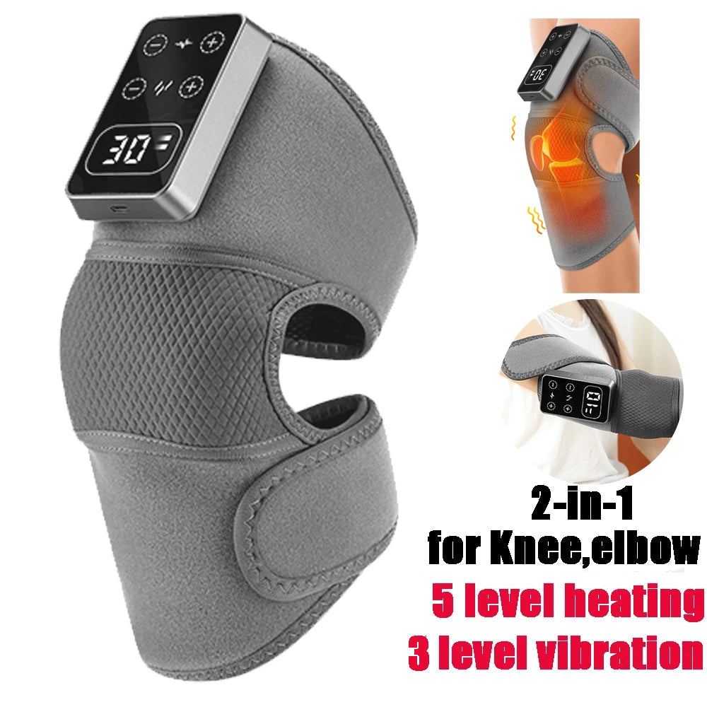 Eletric Heating Knee Massage Device Vibration Knee Pads for Shoulder Elbow Joint Warm Massage Thermal Knee Pad Blood Circulation Quick Pick Grocers